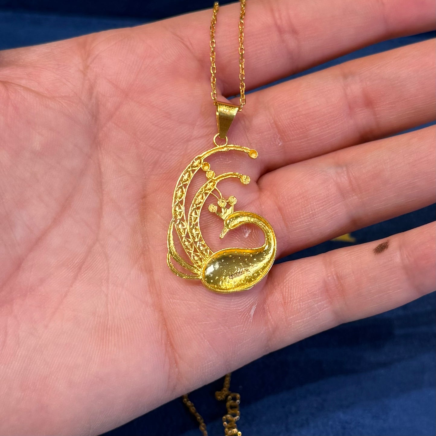 21K Gold Peacock Necklace