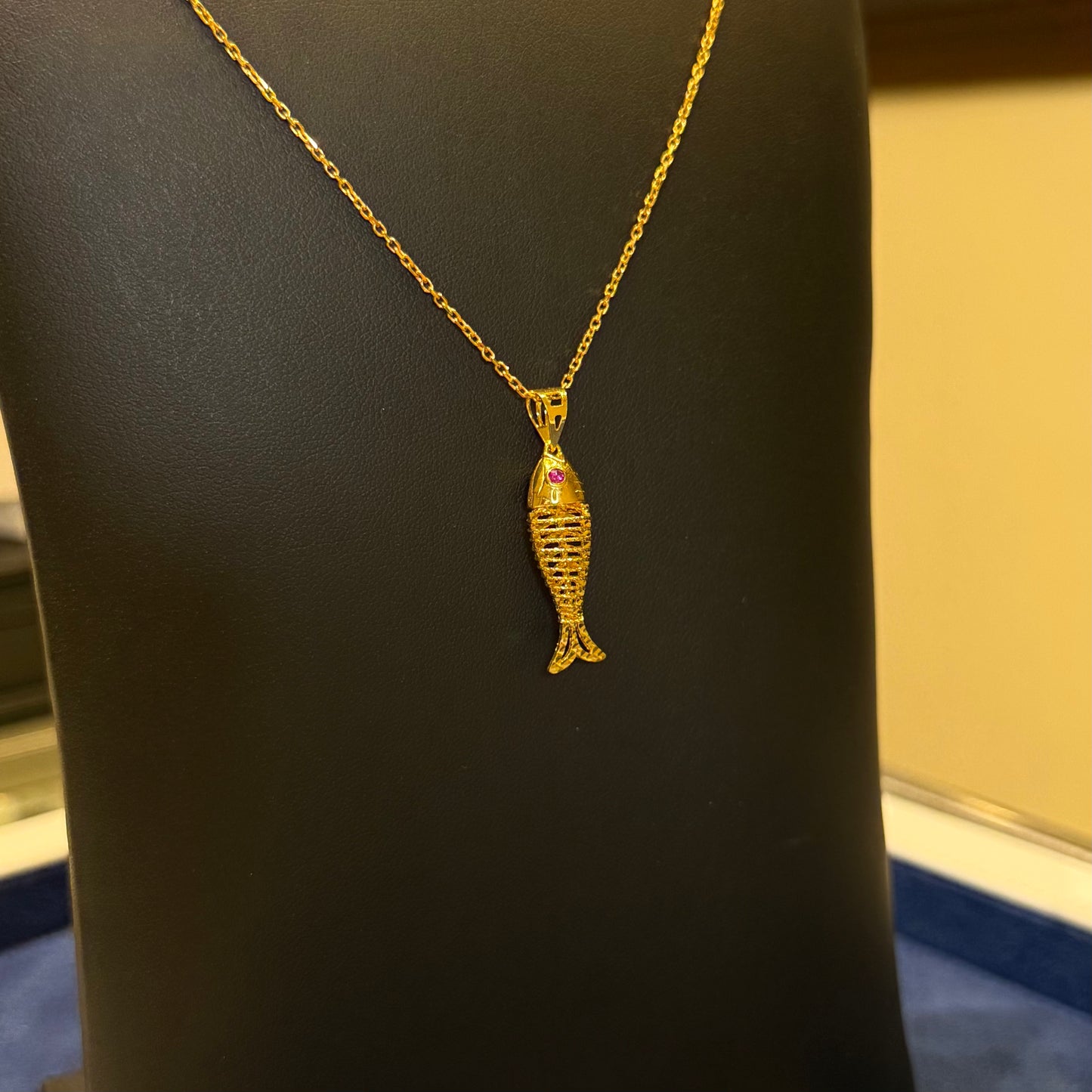 21K Gold Fish Necklace