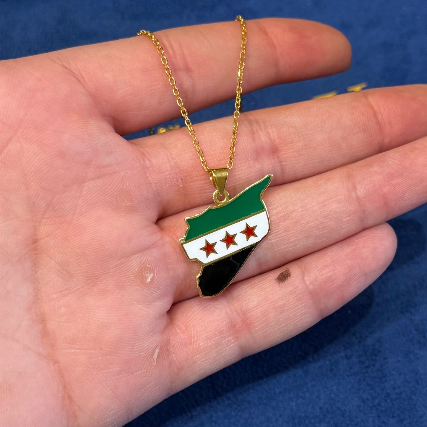 21K Gold Syria Map Necklace