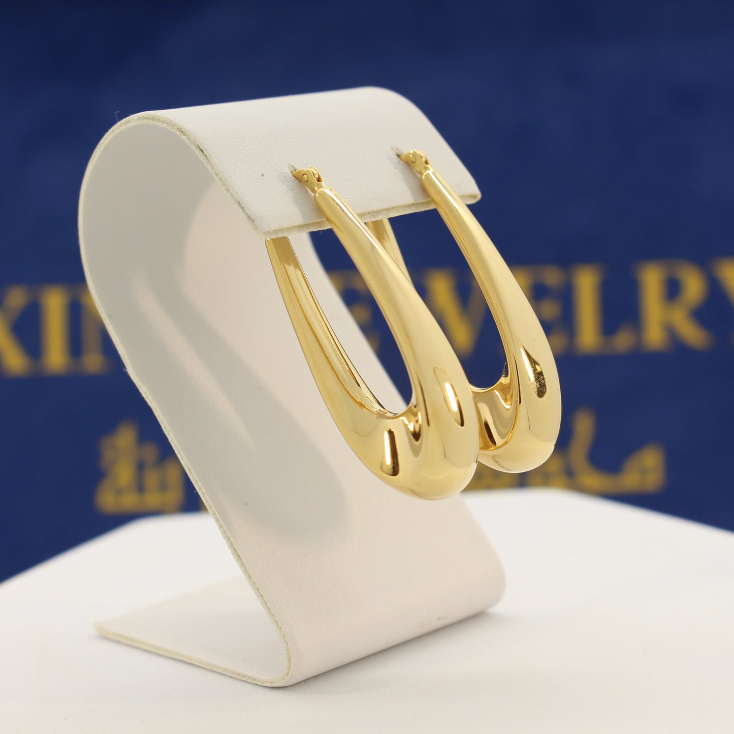 21K Gold Fancy Hoop Earrings