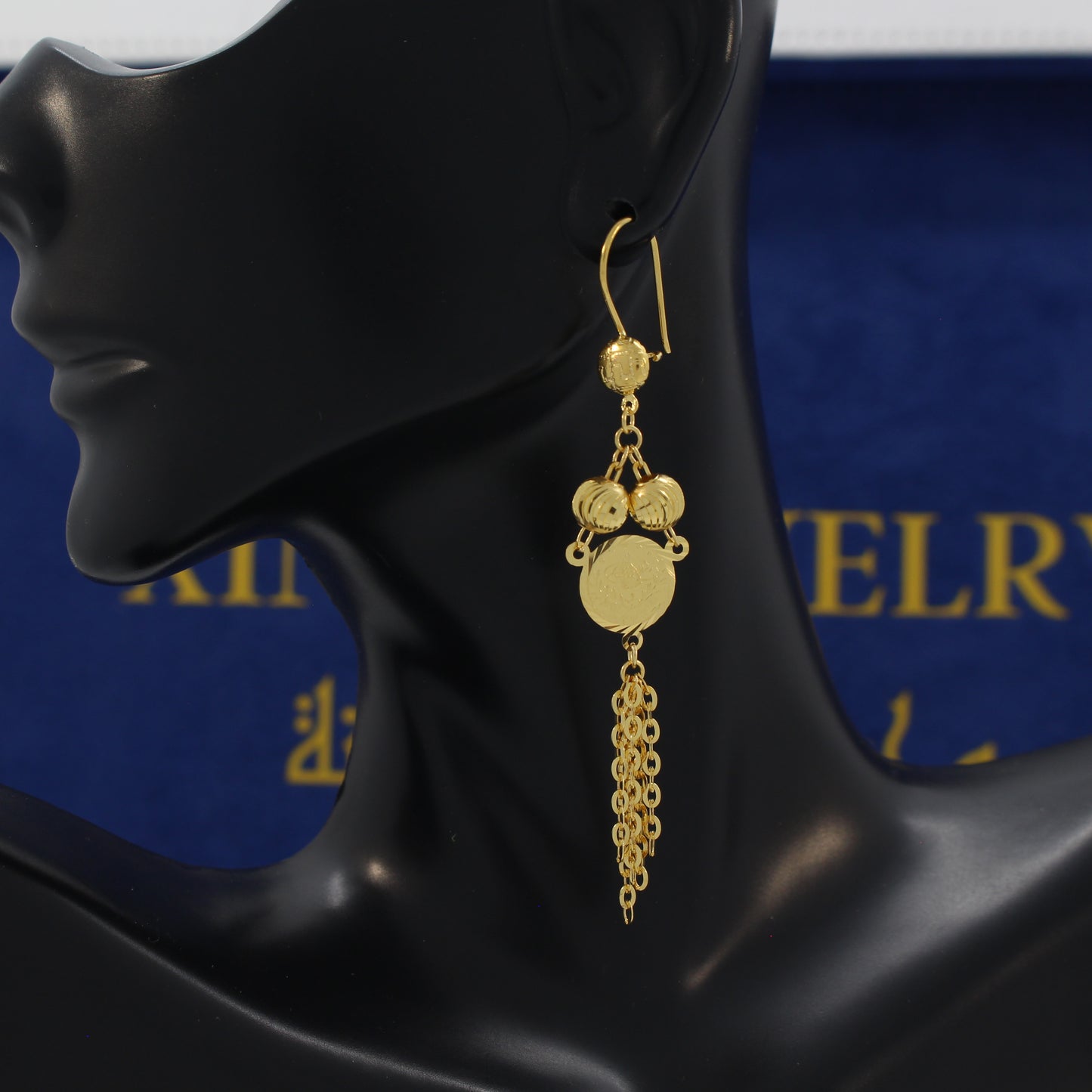 21K Gold Coin Style Earrings