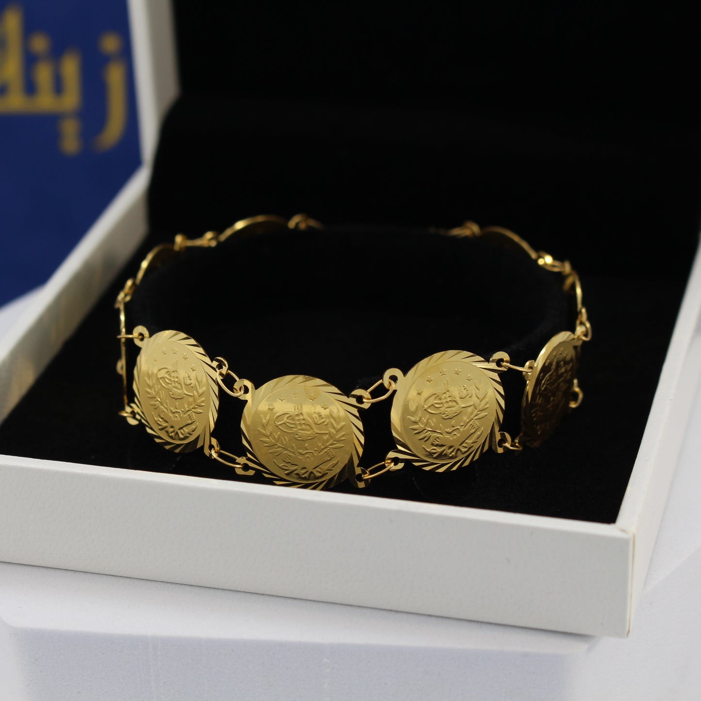 21K Gold Coins Style Bracelet