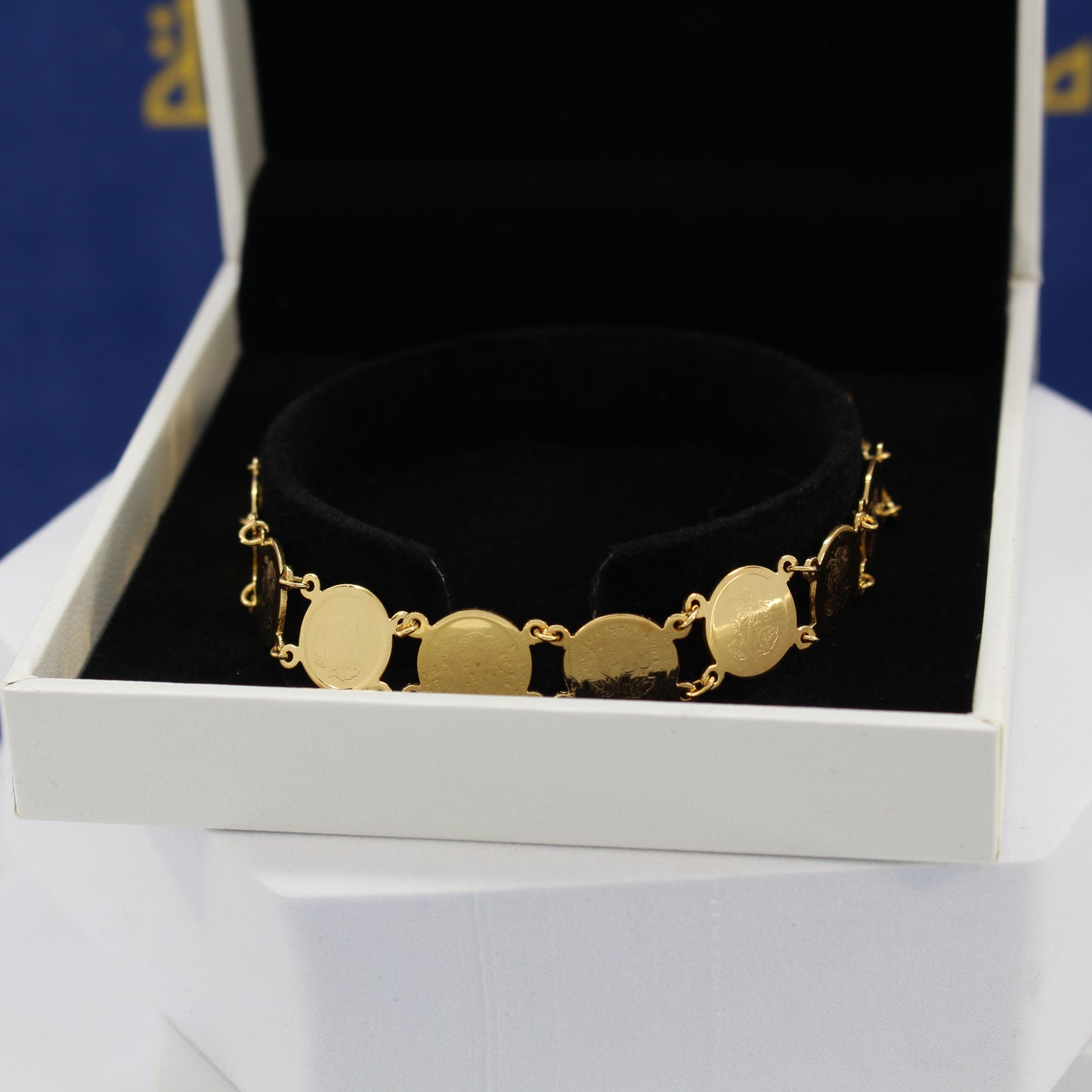 21K Gold Coins Style Bracelet