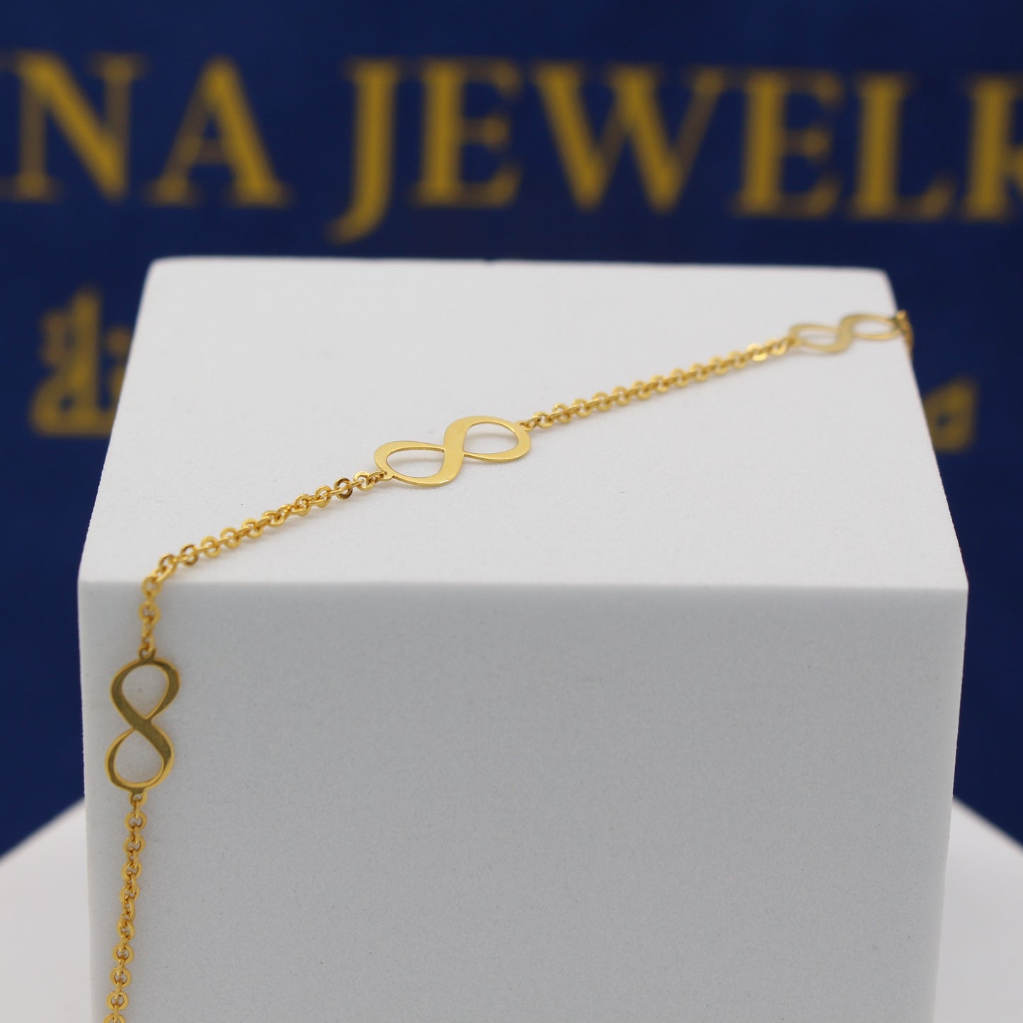 21K Gold Infinity Charms Bracelet