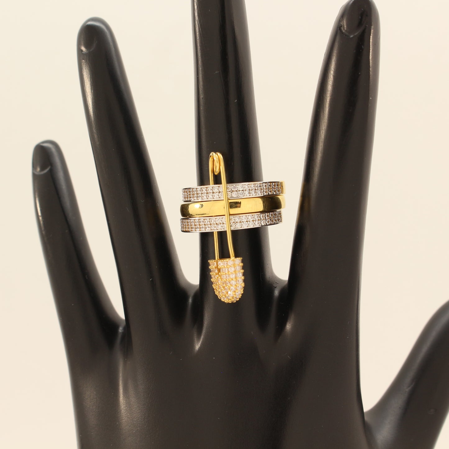 21K Gold Pin-Stacked Ring