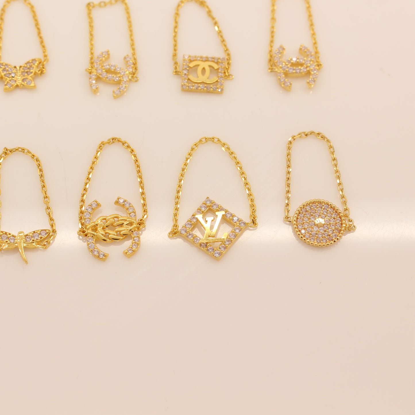 21K Gold Chain Rings Size 7