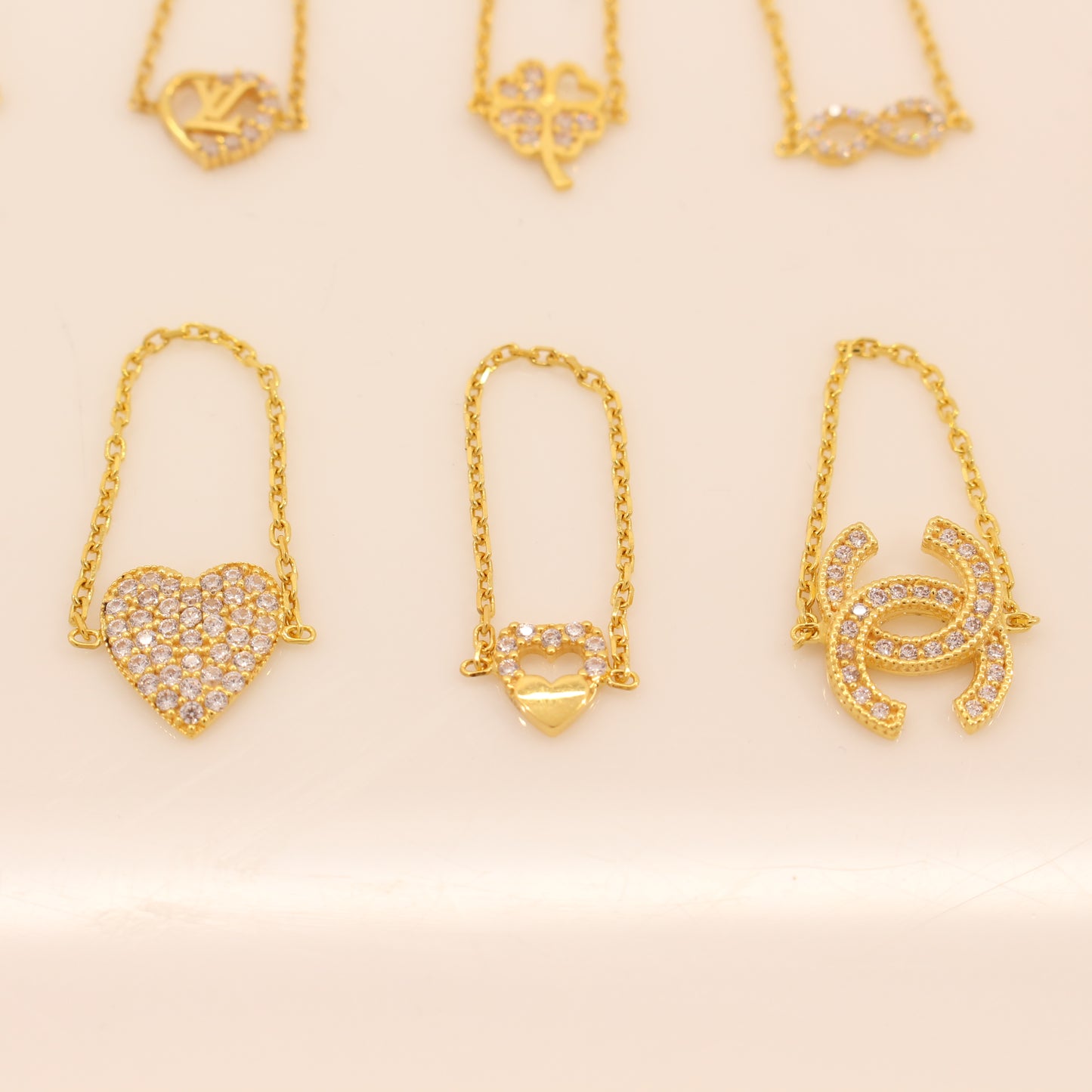 21K Gold Chain Rings Size 7.5