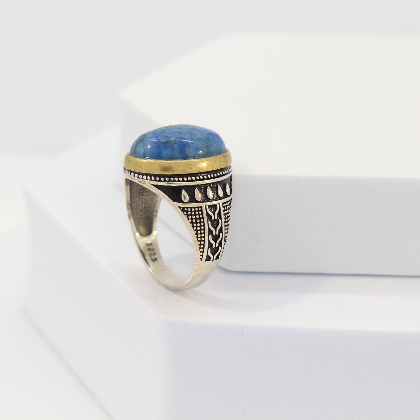 Sterling Silver Lapis Lazuli Turkish Ring (sz 9.5)