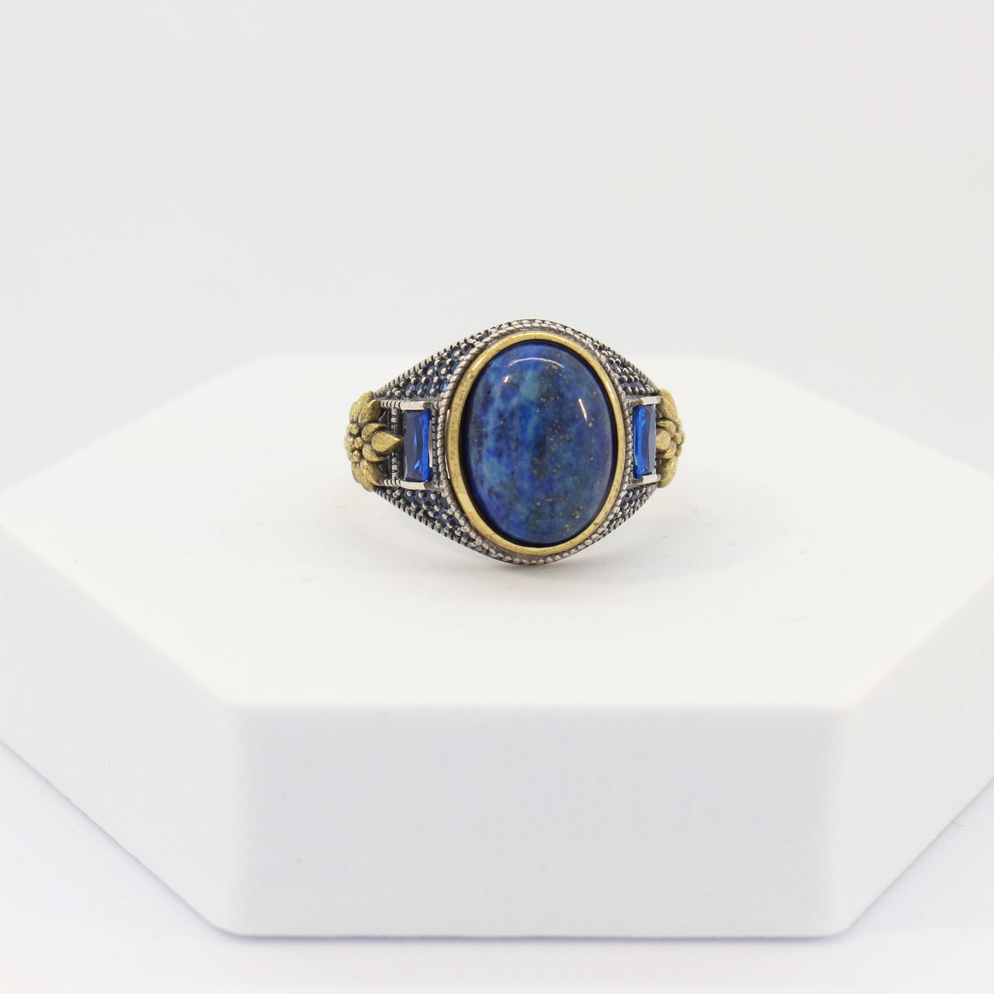 Sterling Silver Lapis Lazuli Turkish Ring (sz 13.5)