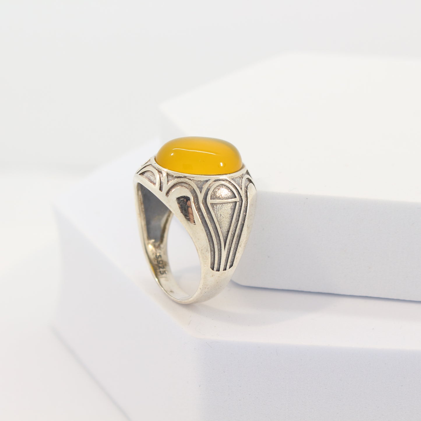 Sterling Silver Agate Turkish Ring (sz 11)