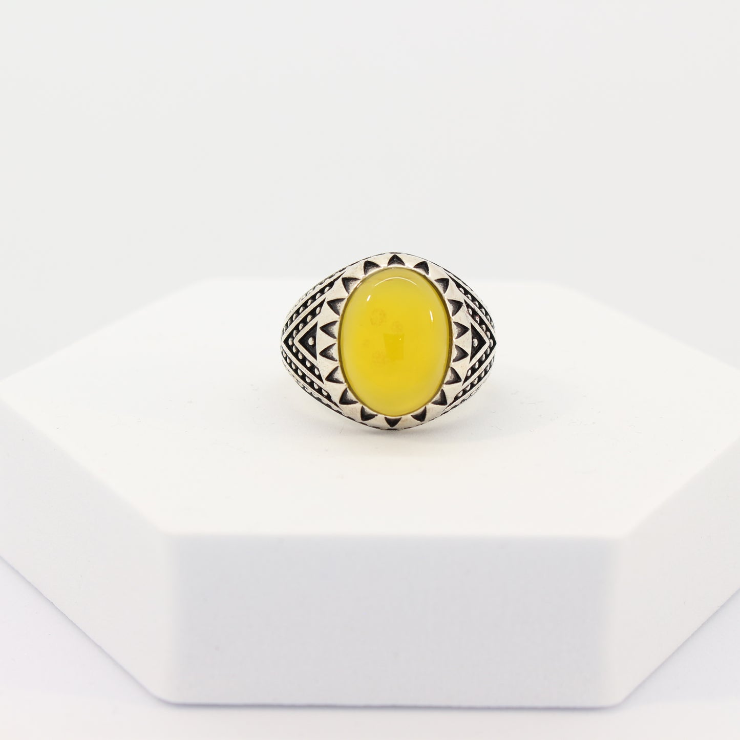 Sterling Silver Agate Turkish Ring (sz 10)