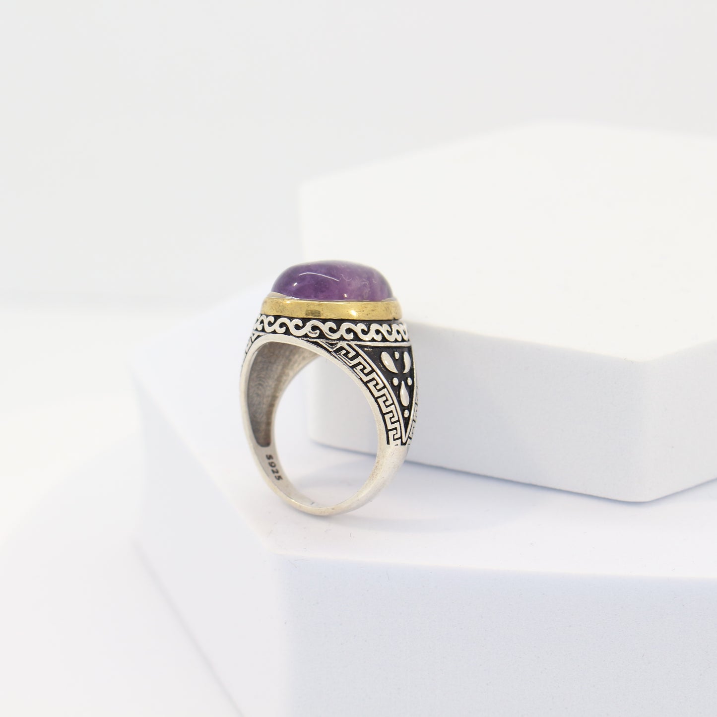 Sterling Silver Fluorite Turkish Ring (sz 10)