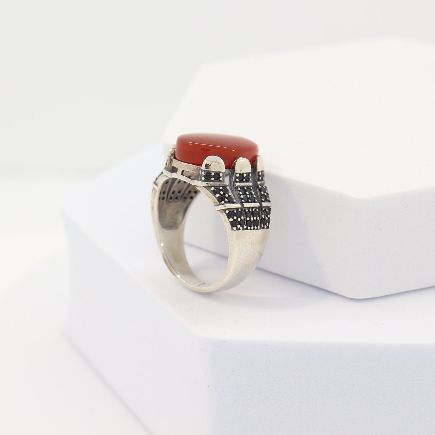 Sterling Silver Agate Turkish Ring (sz 9)