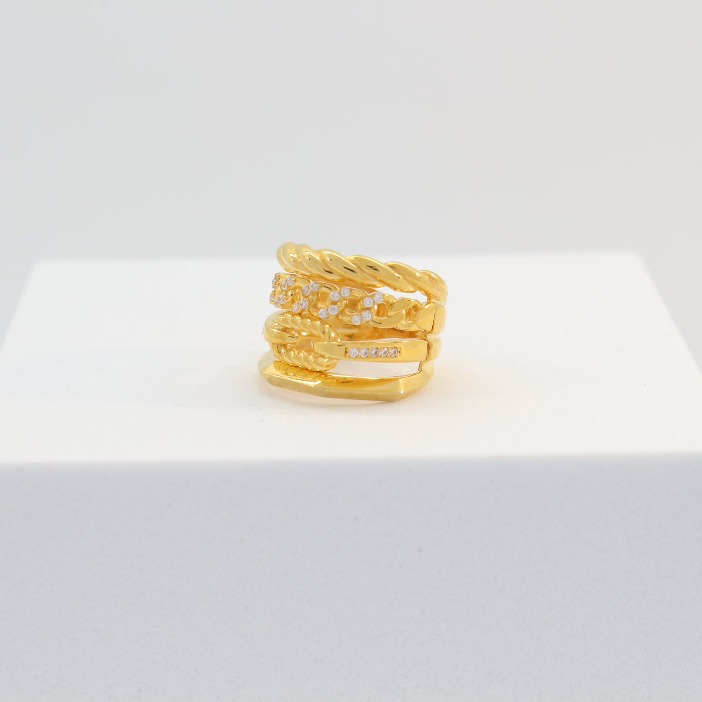 21K Gold Stacked Ring