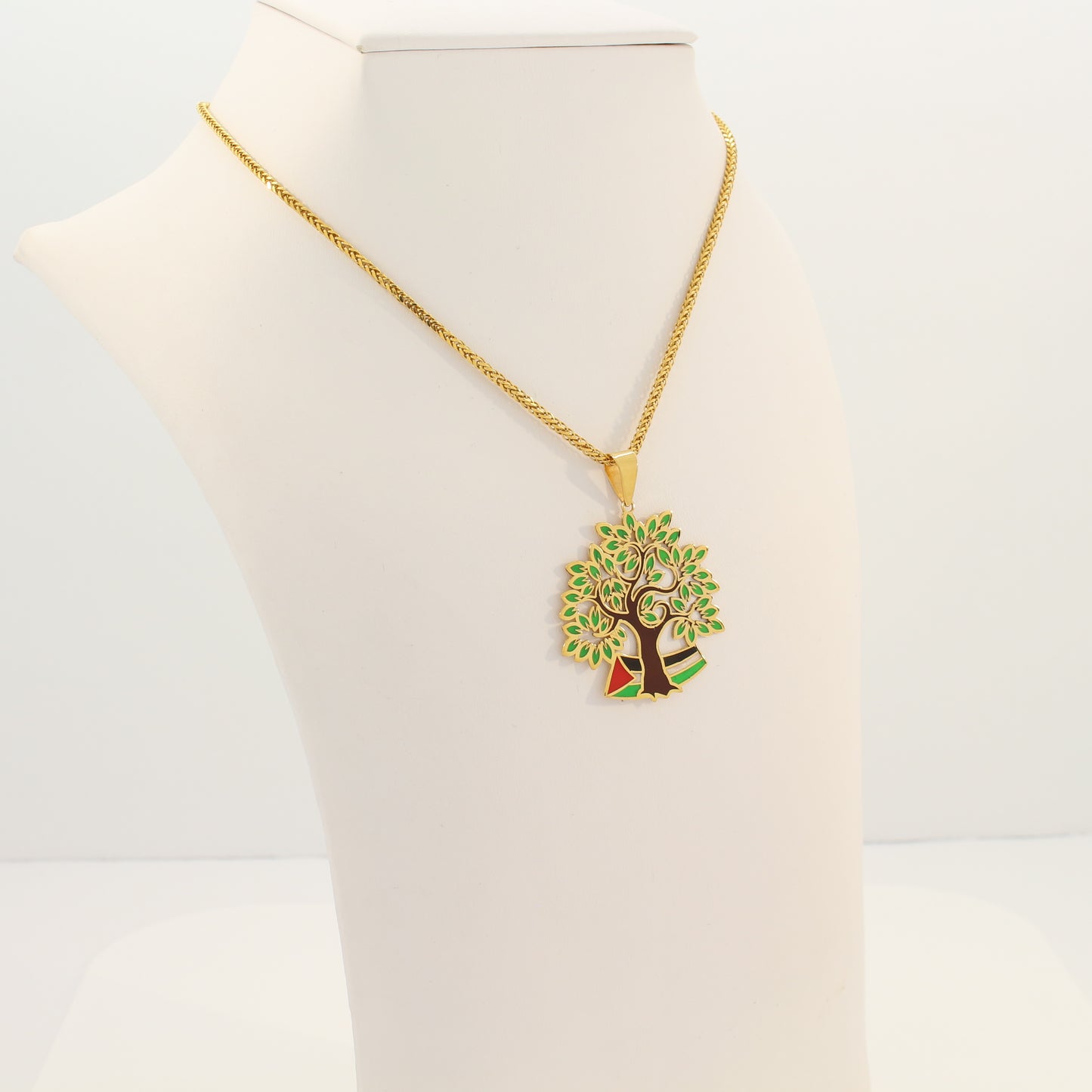 21K Gold Palestine Flag Necklace
