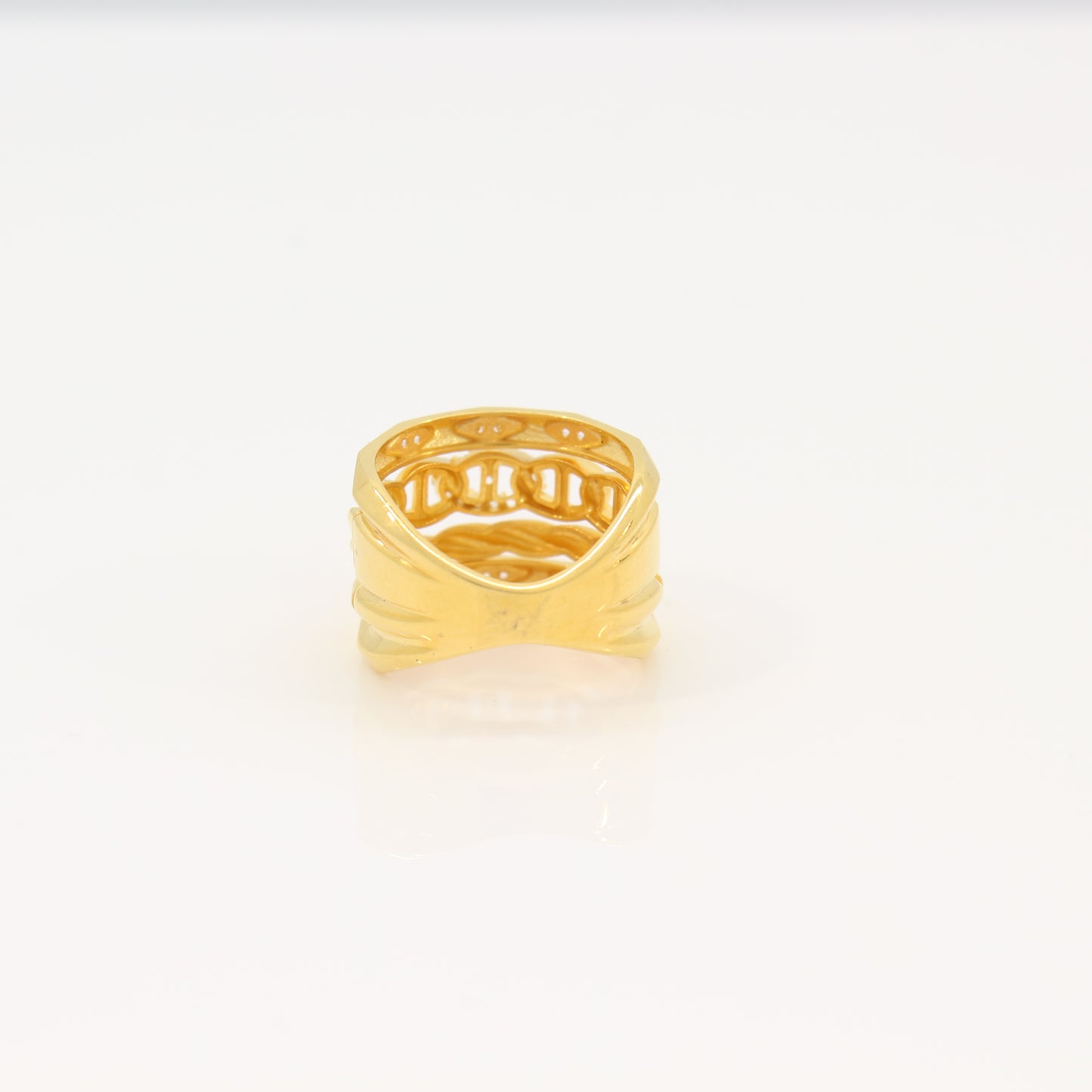 21K Gold Stacked Ring (size 6)
