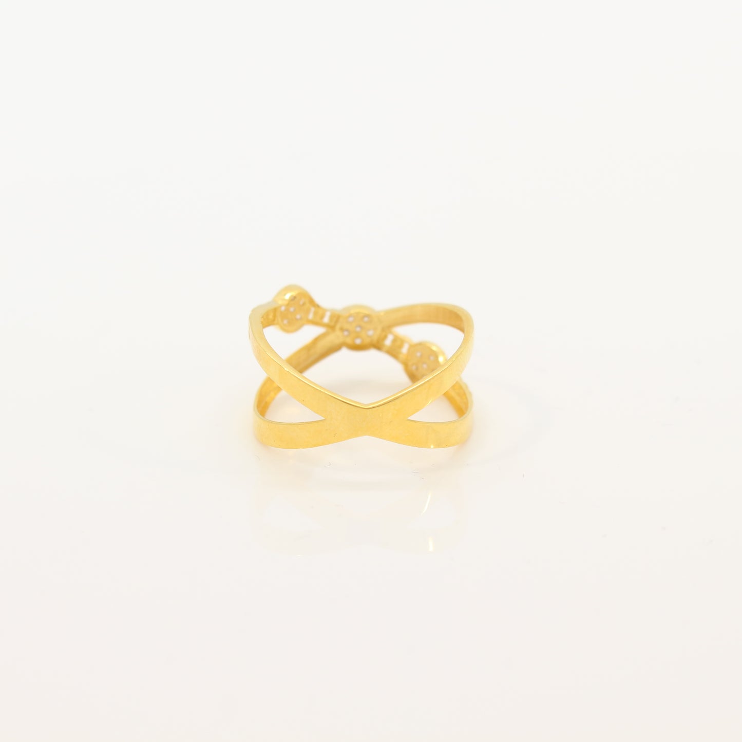 21K Gold Crisscross Ring (size 8.5)