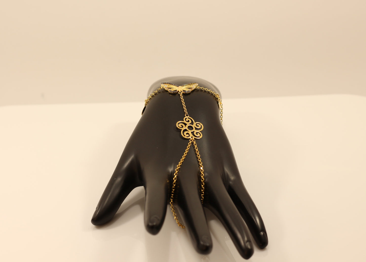 21K Gold Finger Chain Bracelet