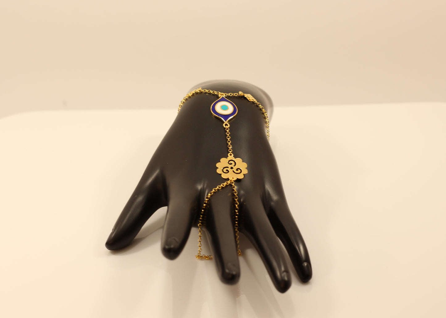 21K Gold Finger Chain Bracelet