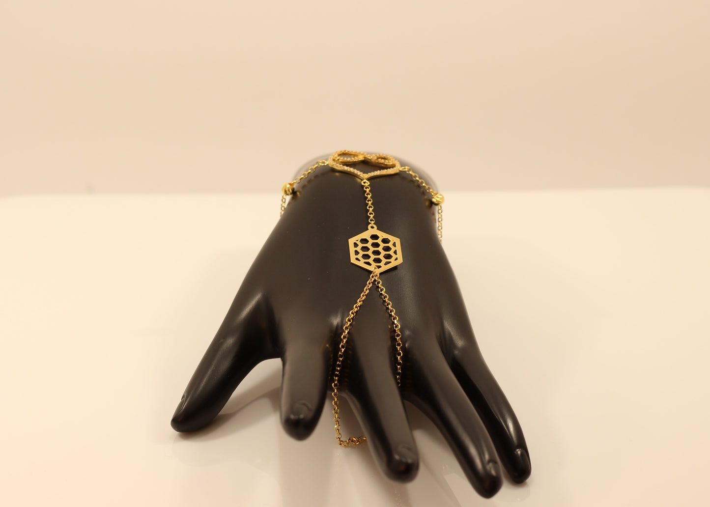 21K Gold Finger Chain Bracelet