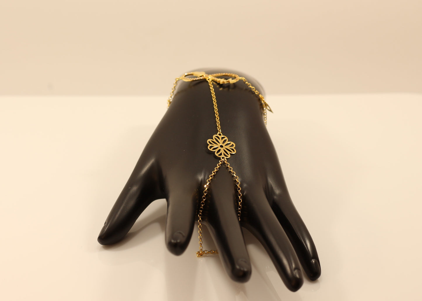 21K Gold Finger Chain Bracelet