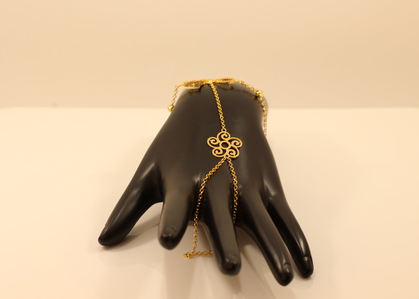 21K Gold Finger Chain Bracelet