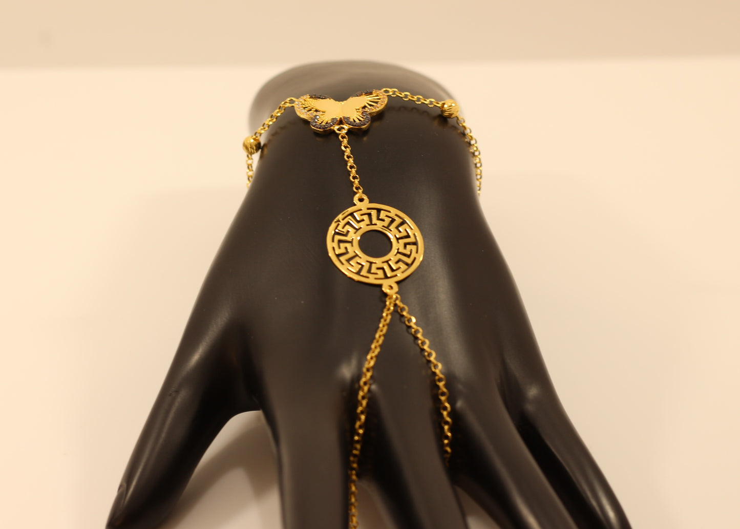 21K Gold Finger Chain Bracelet