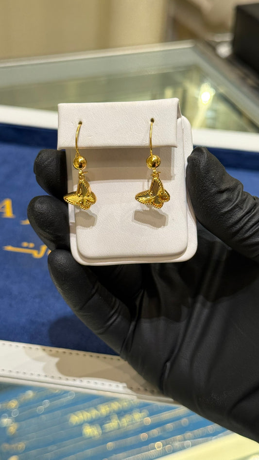 21K Gold Butterfly Earrings