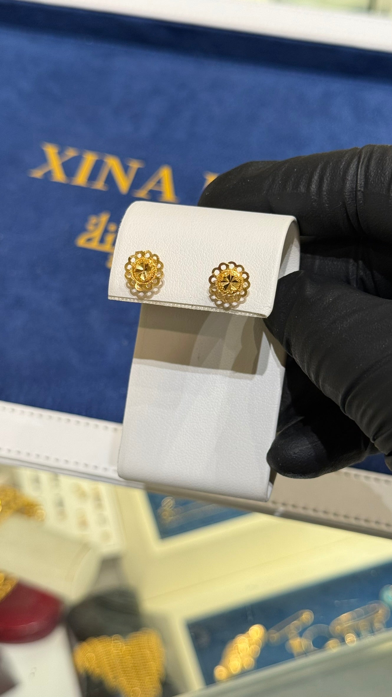 21K Gold Stud Earrings