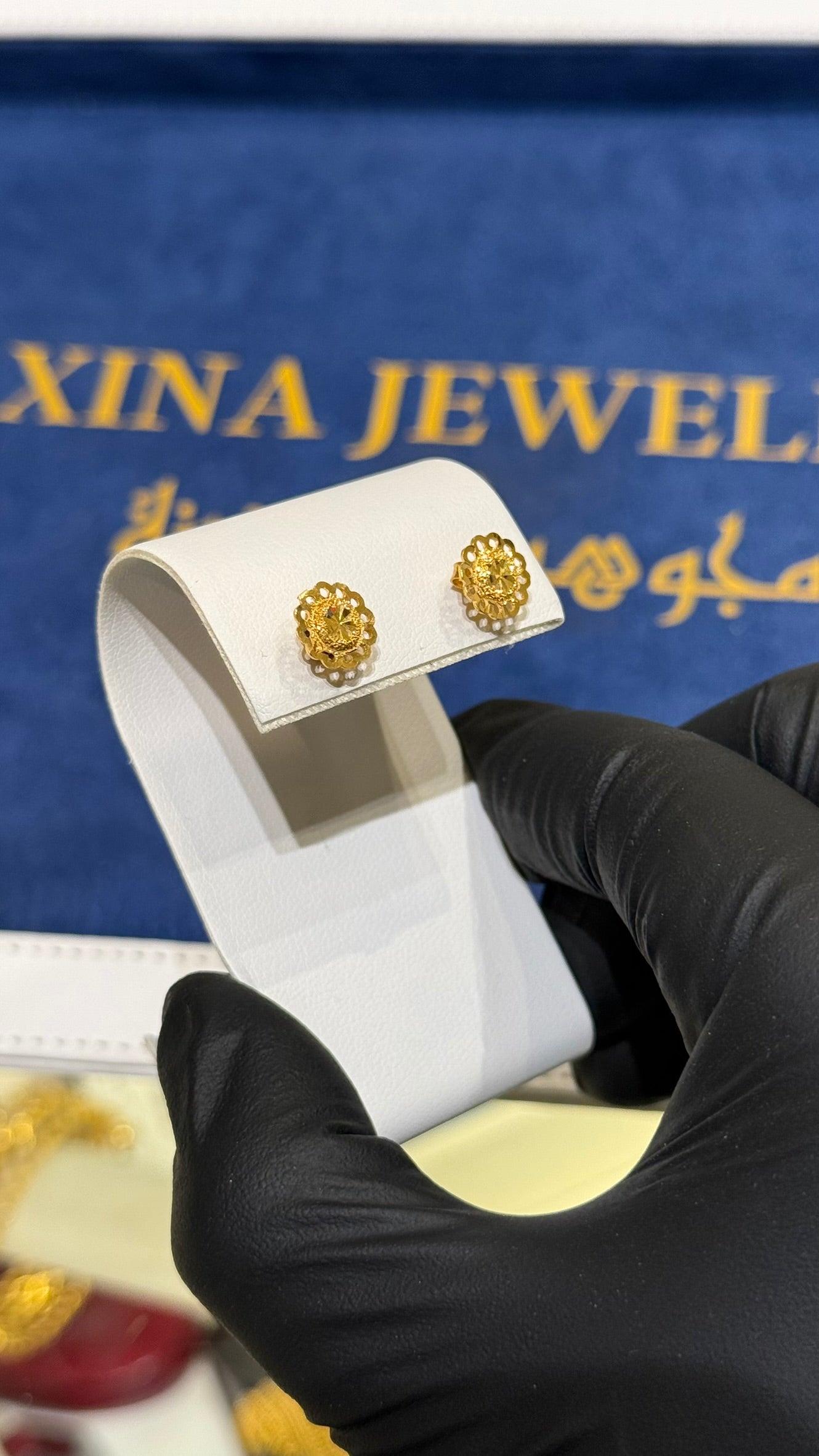 21K Gold Stud Earrings