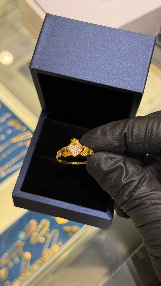 21K Gold Claddagh Ring