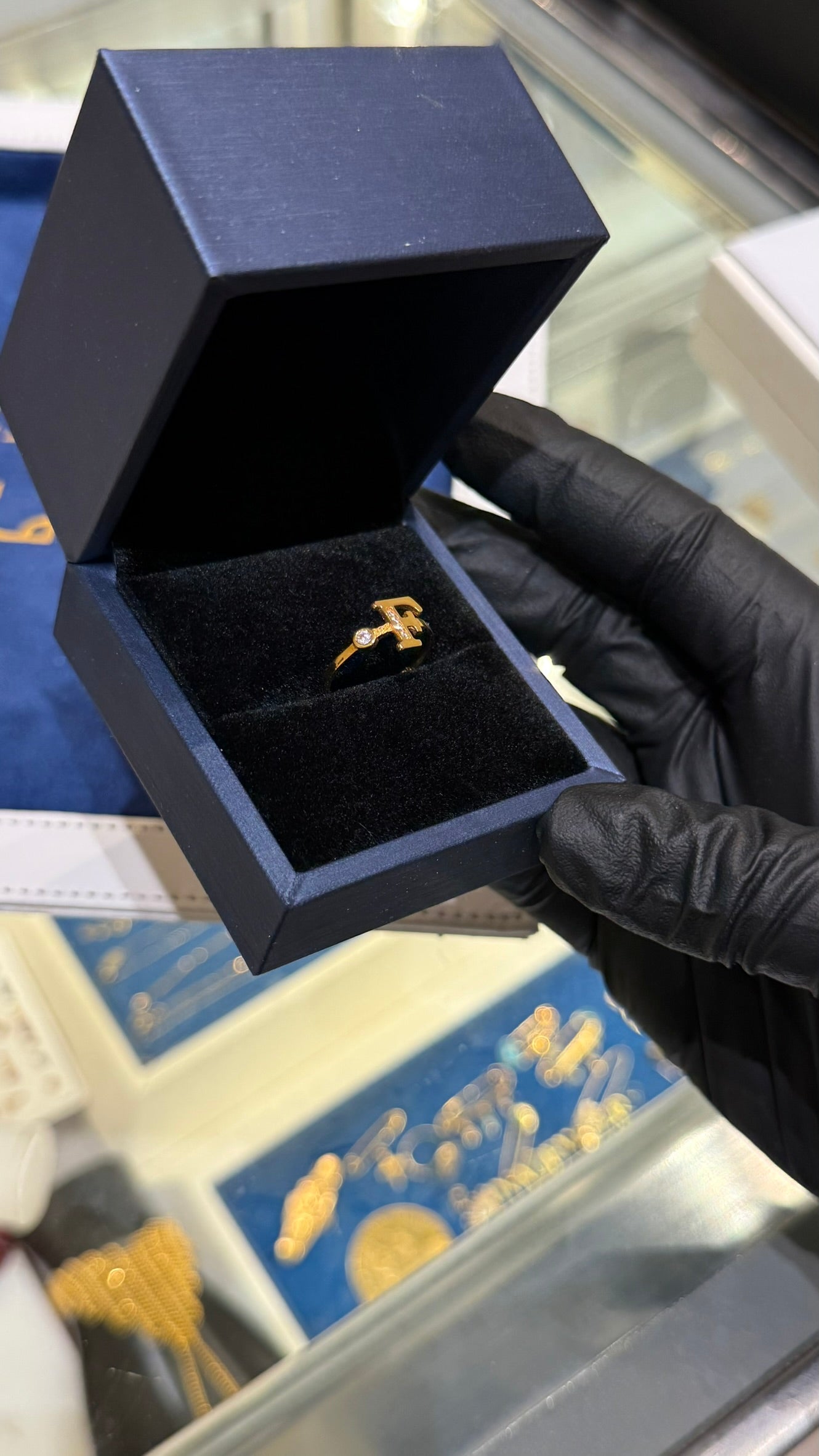 21K Gold Intial Ring