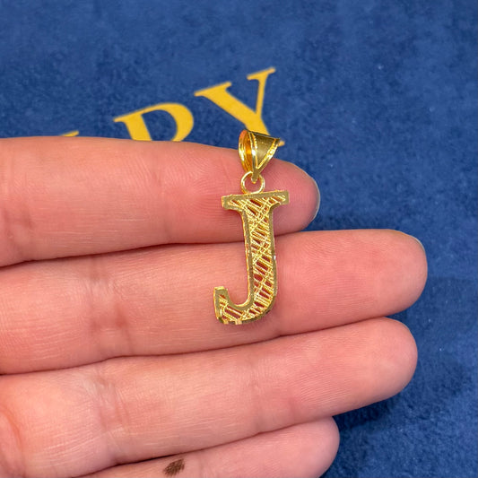 21K Gold "J" Pendant