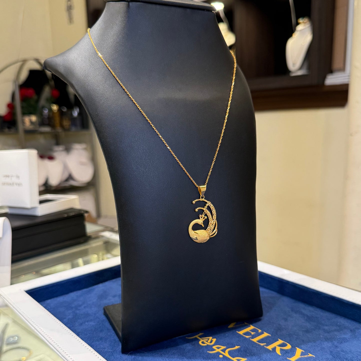 21K Gold Peacock Necklace