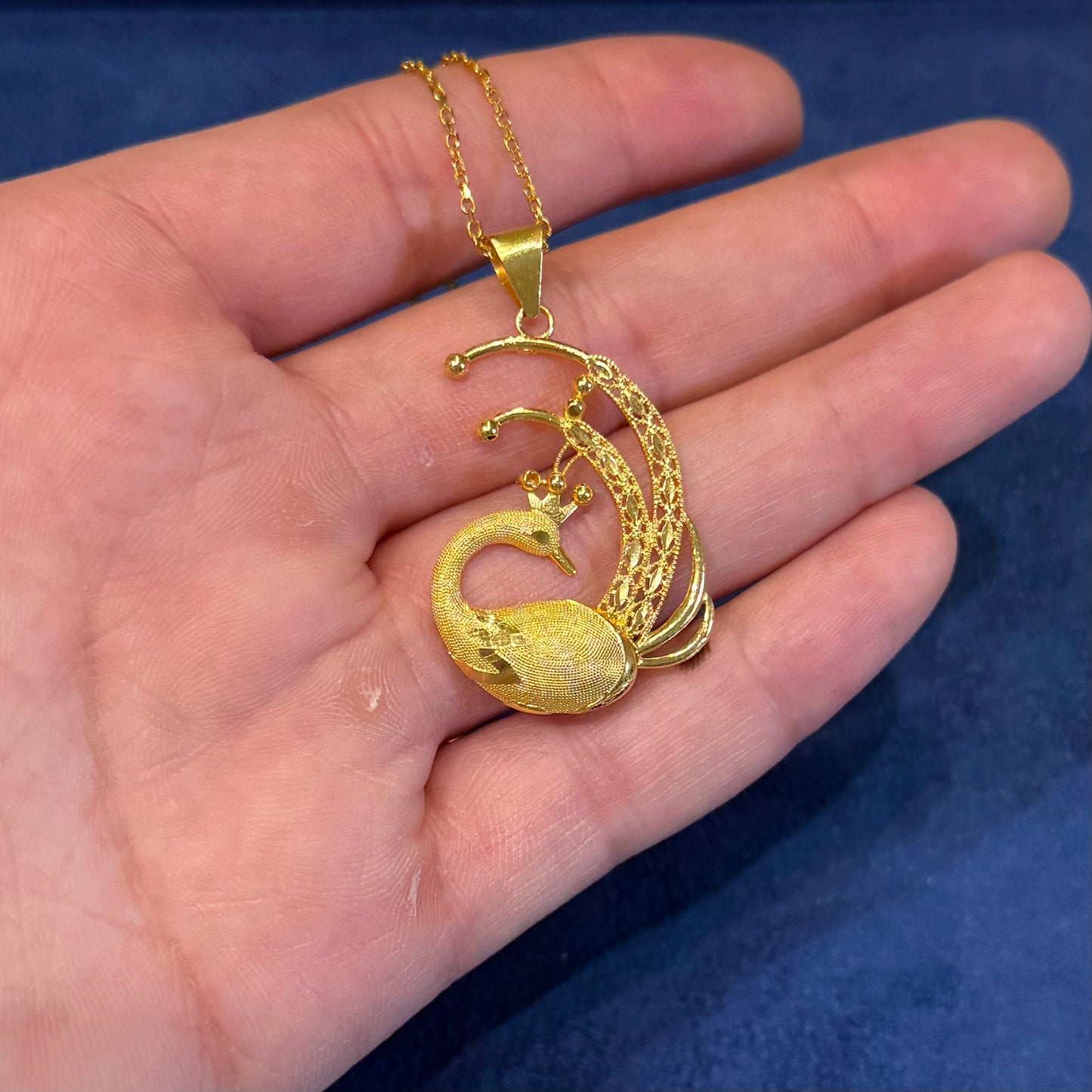 21K Gold Peacock Necklace