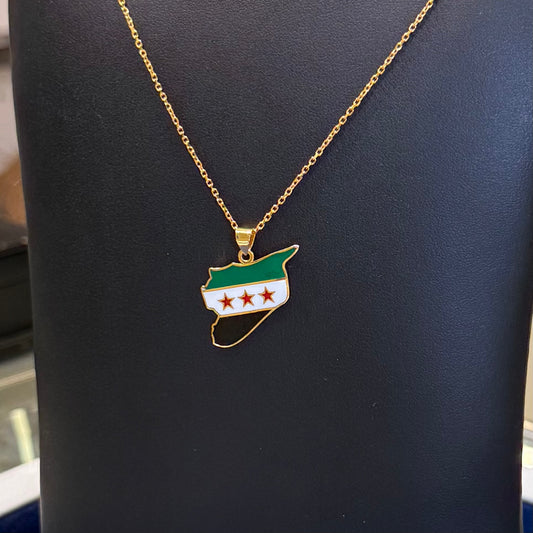 21K Gold Syria Map Necklace