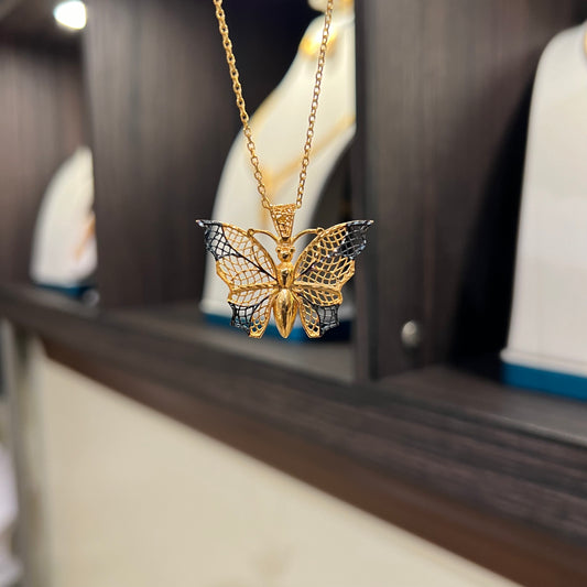 21K Gold Butterfly Necklace