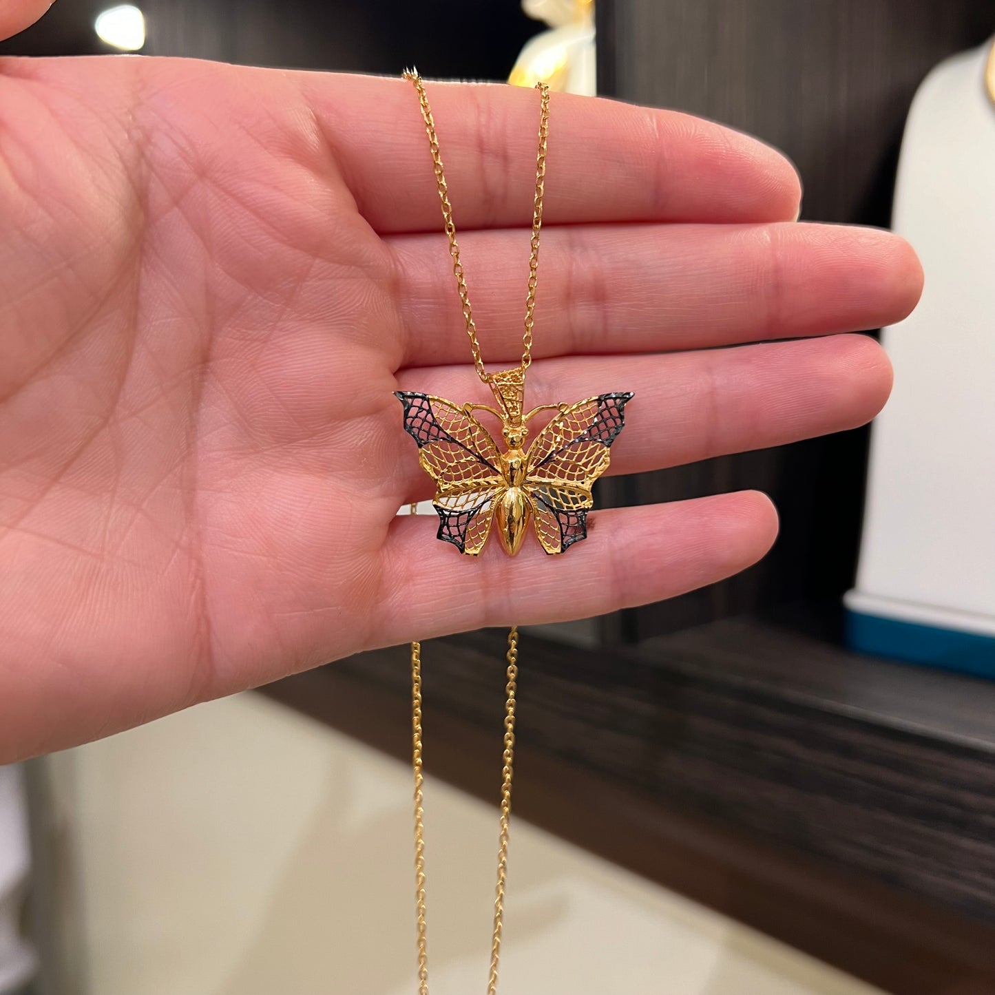 21K Gold Butterfly Necklace