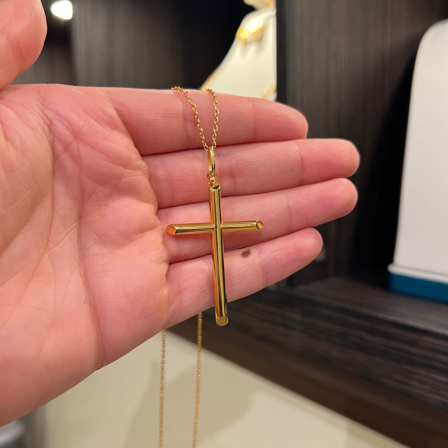 21K Gold Cross Necklace