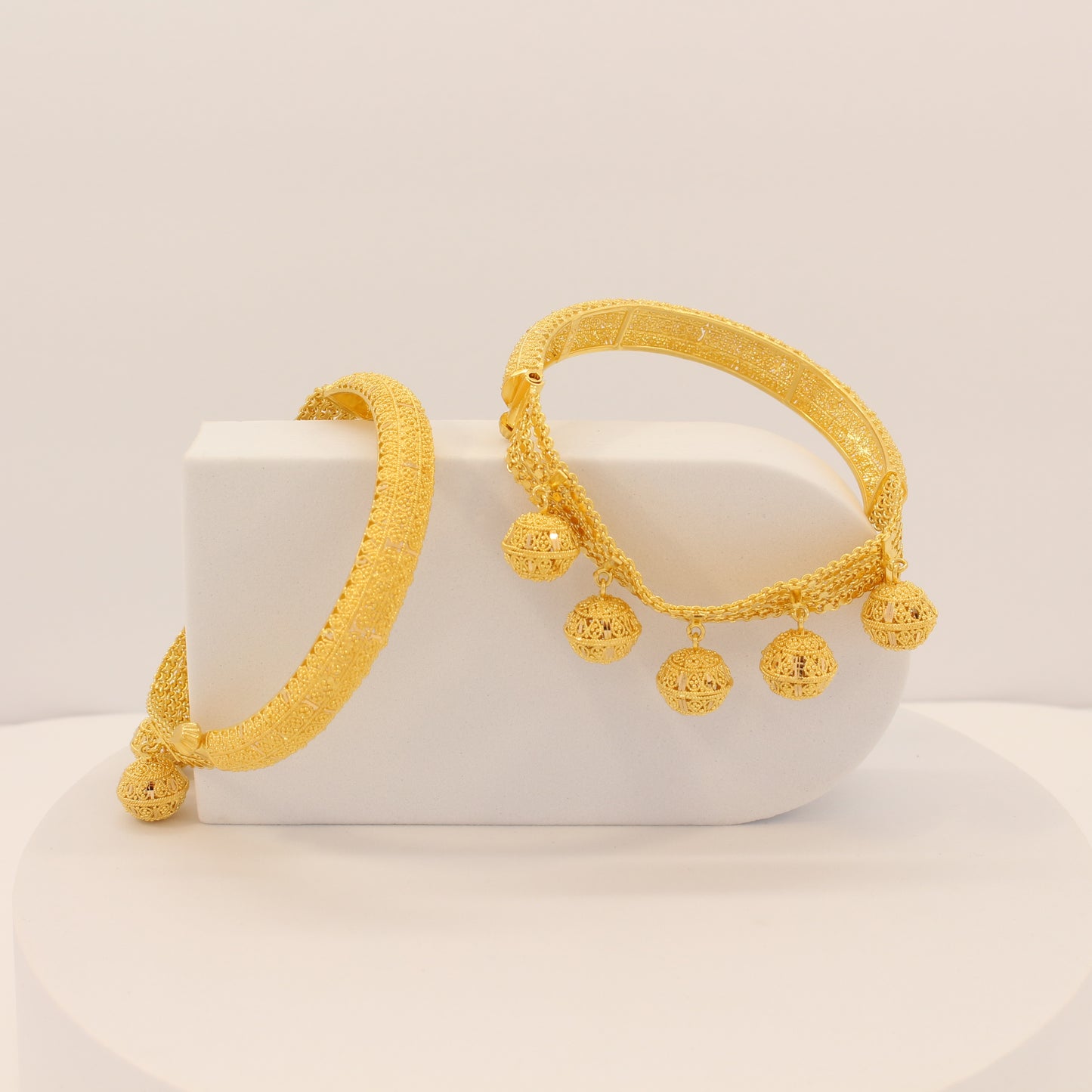 21K Gold Indian Style Cuff Bracelets
