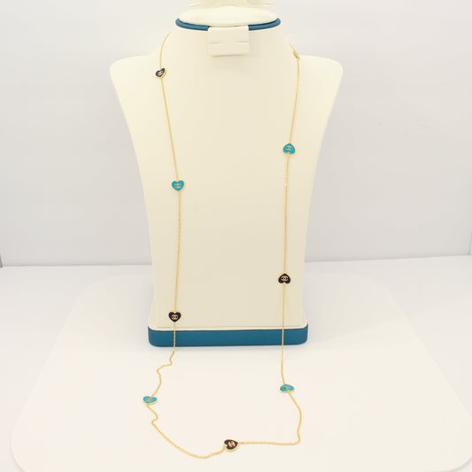 21K Gold Hearts Shaal (Long Necklace)