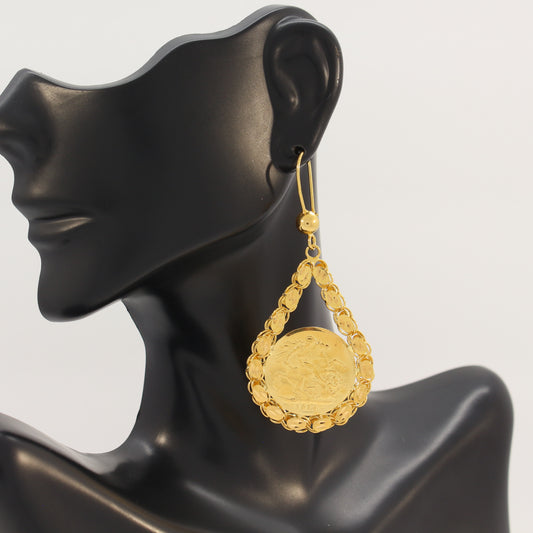 21K Gold Coin Earrings