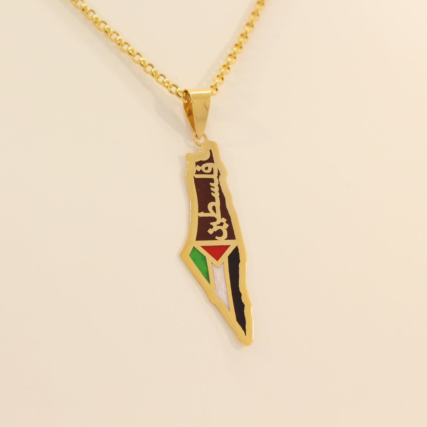 21K Gold Map of Palestine Necklace