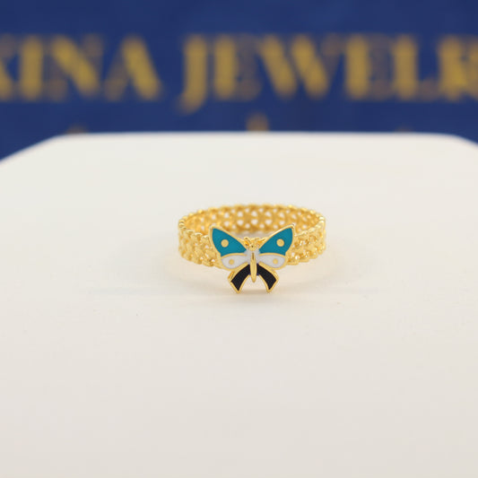 21K Gold Butterfly Ring (size 8)