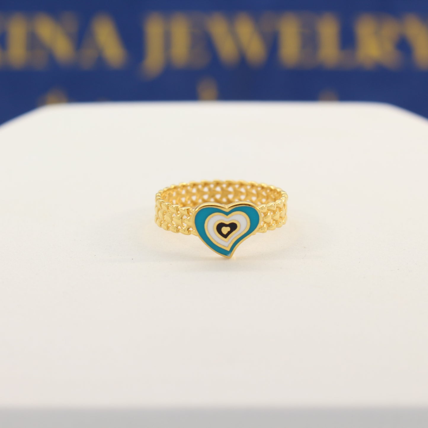 21K Gold Heart Ring (size 8)