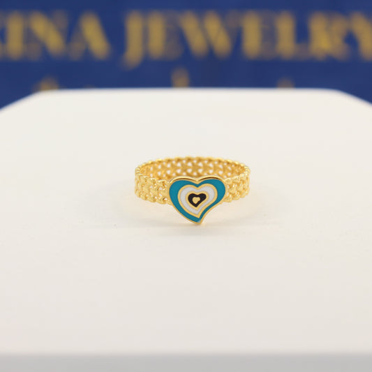 21K Gold Heart Ring (size 8)