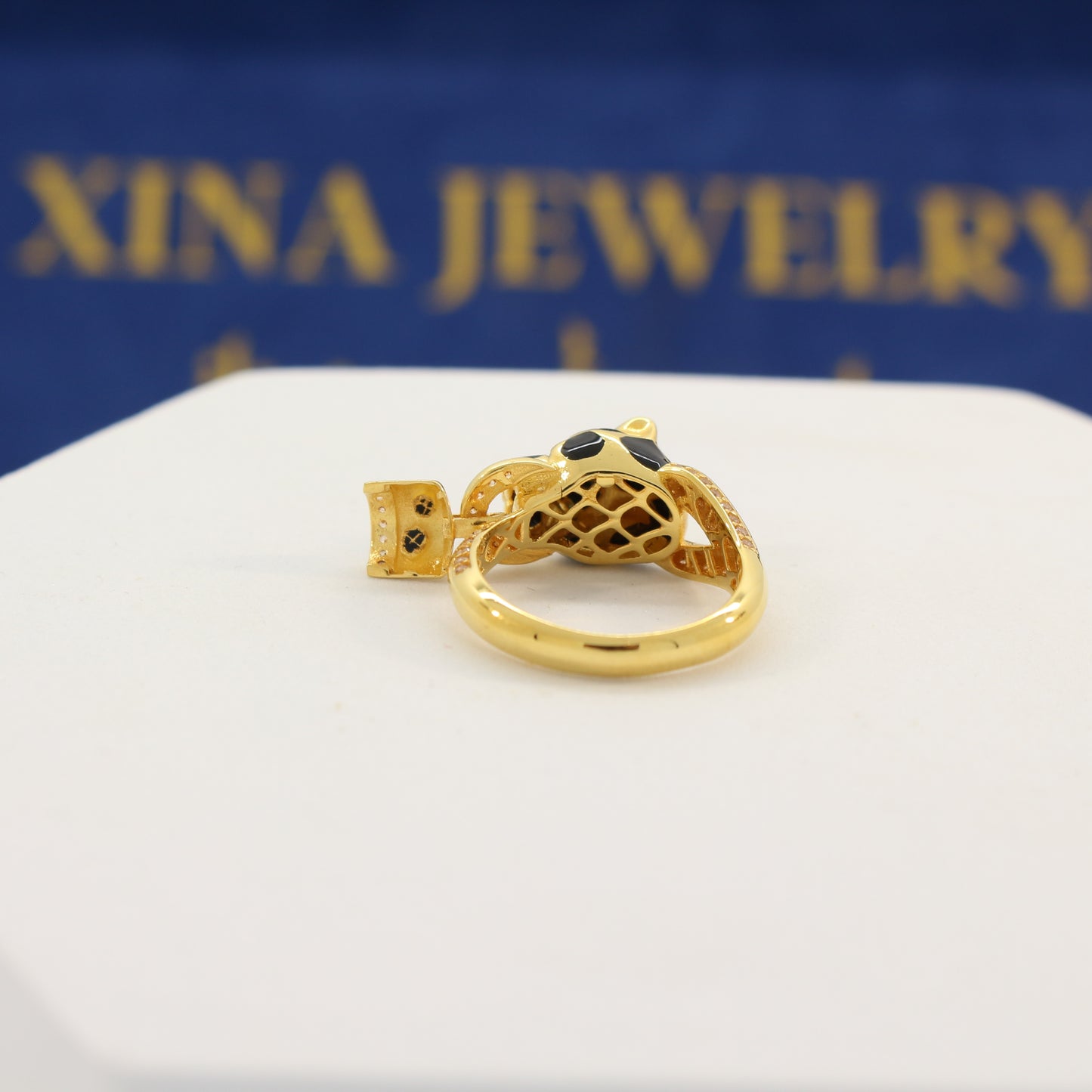 21K Gold Leopard Ring (size 7.5)