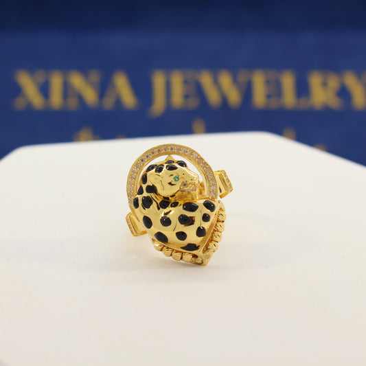 21K Gold Leopard Ring (size 9)