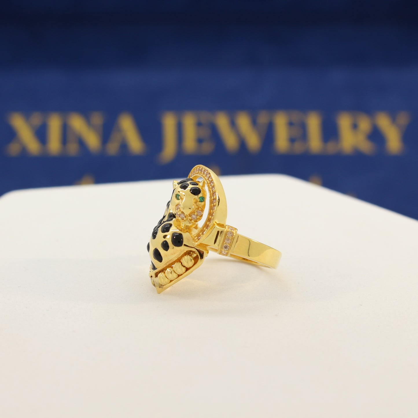 21K Gold Leopard Ring (size 9)