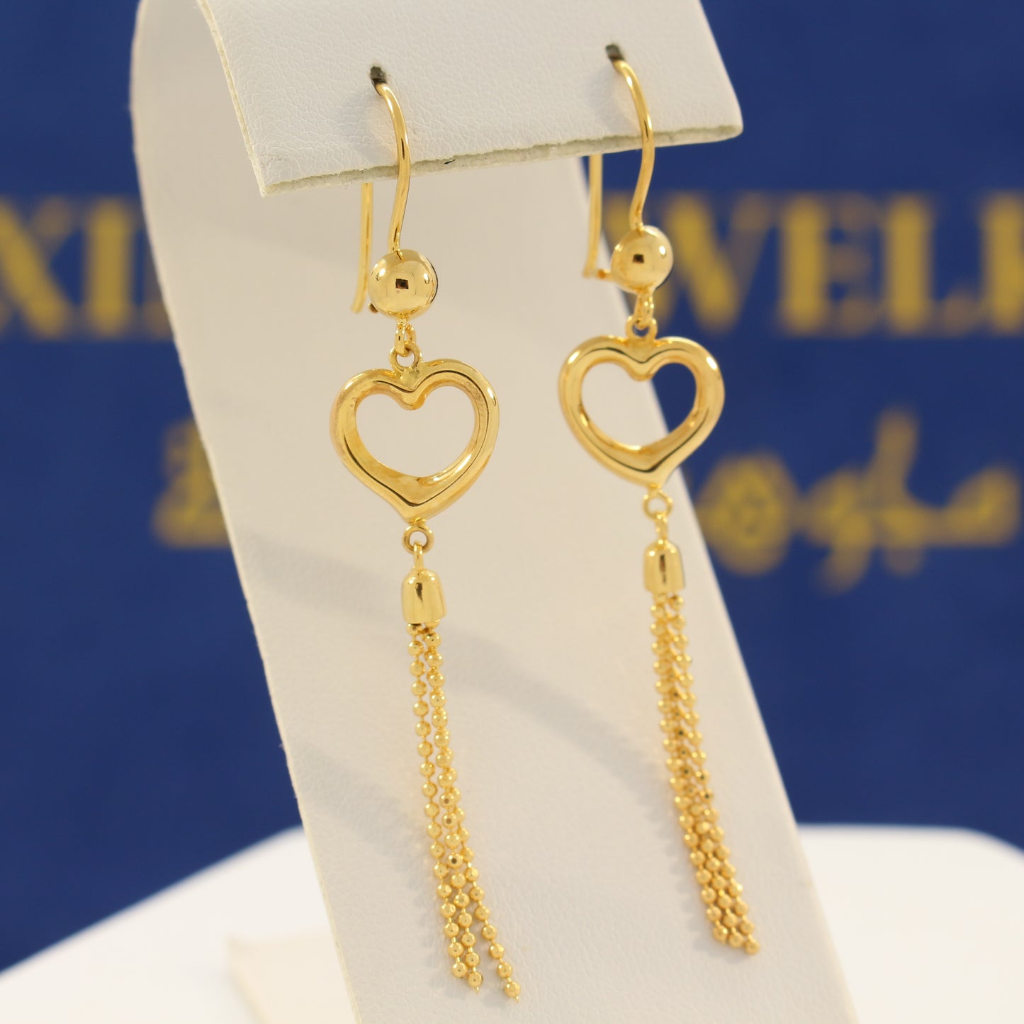 21K Gold Heart Earrings